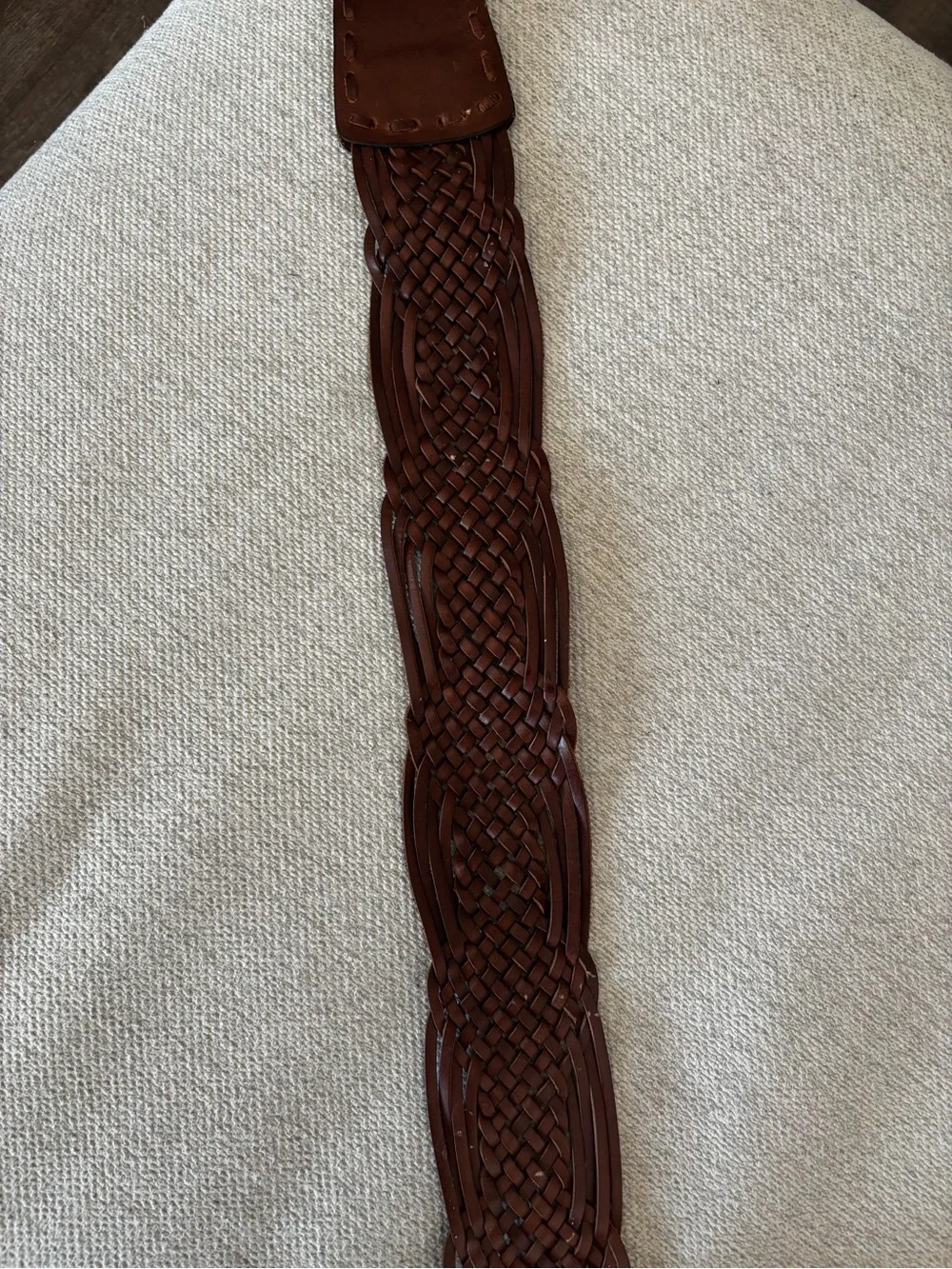 Brown Woven Leather unisex  Belt